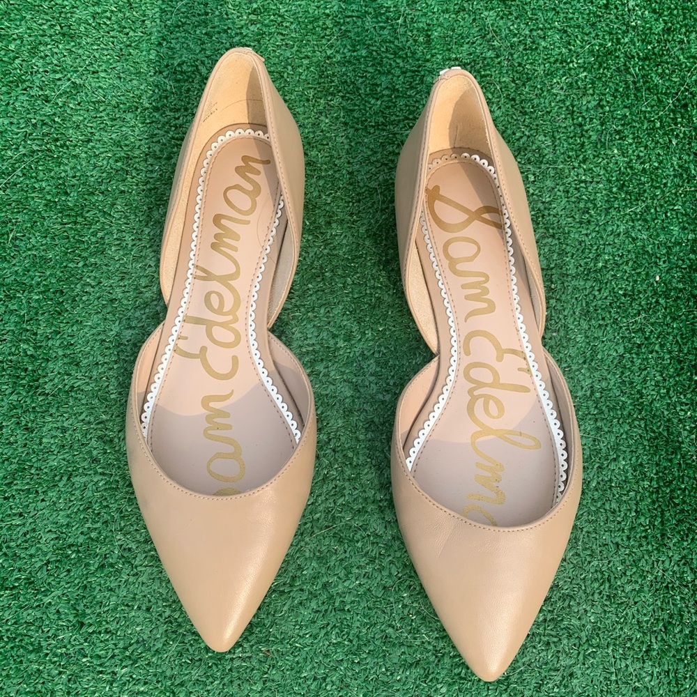 Rodney Pointed Toe D'orsay Flat In Classic Nude